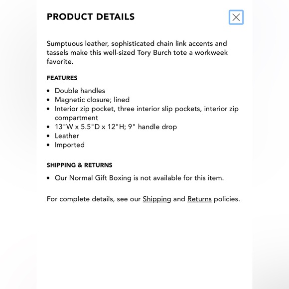 Tory Burch Black Leather Tote Bag - Picture 10 of 10